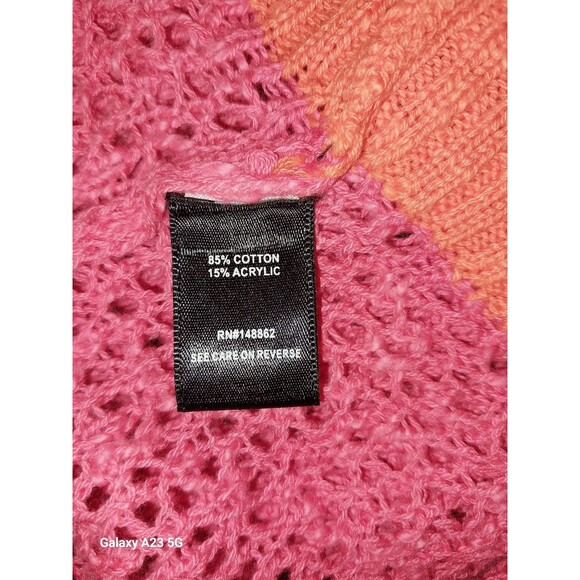 Torrid 2X Pink Orange Open Weave Hoodie - Picture 6 of 7